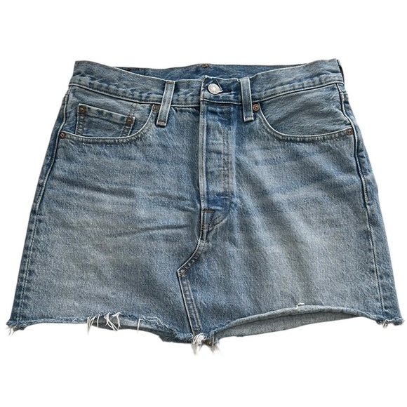 Levi's Women's Button Fly Cut Off Jean Skirt - Size 28 - Picture 1 of 7